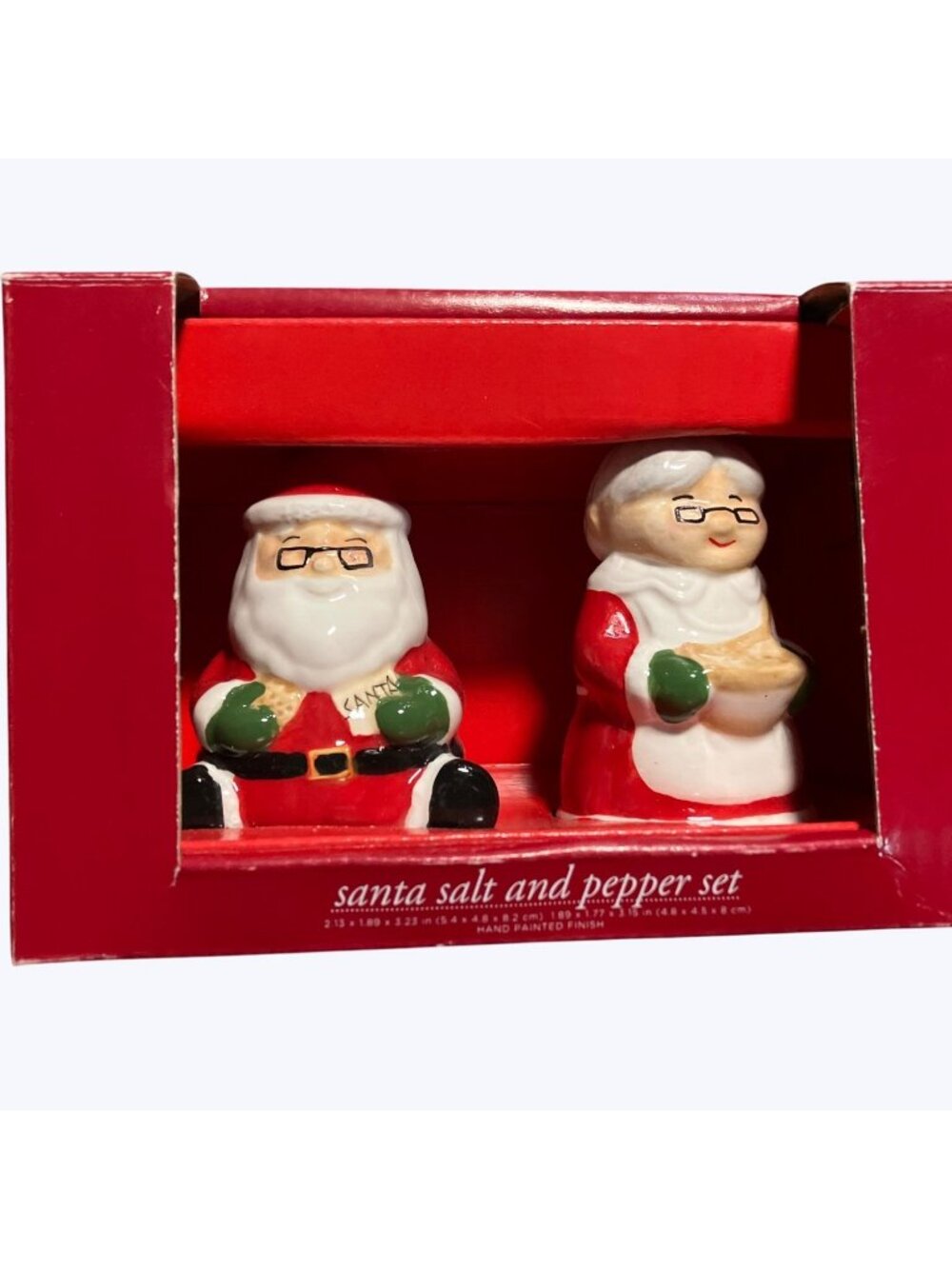 Santa Salt Pepper Set Ceramic Holiday Table Decor Vintage Style By Kmart